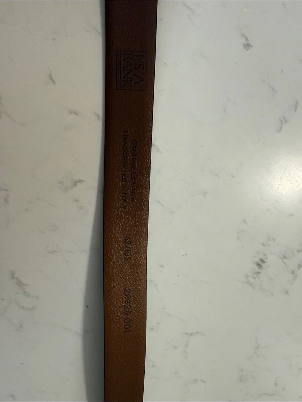 Jos. A. Bank Black Leather Belt with Silver Buckle